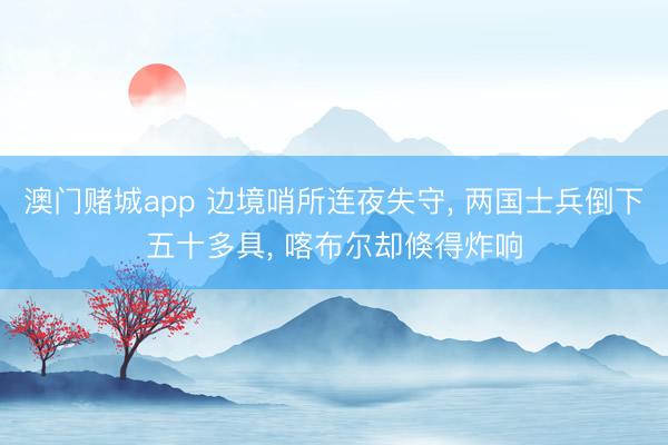 澳门赌城app 边境哨所连夜失守， 两国士兵倒下五十多具， 喀布尔却倏得炸响